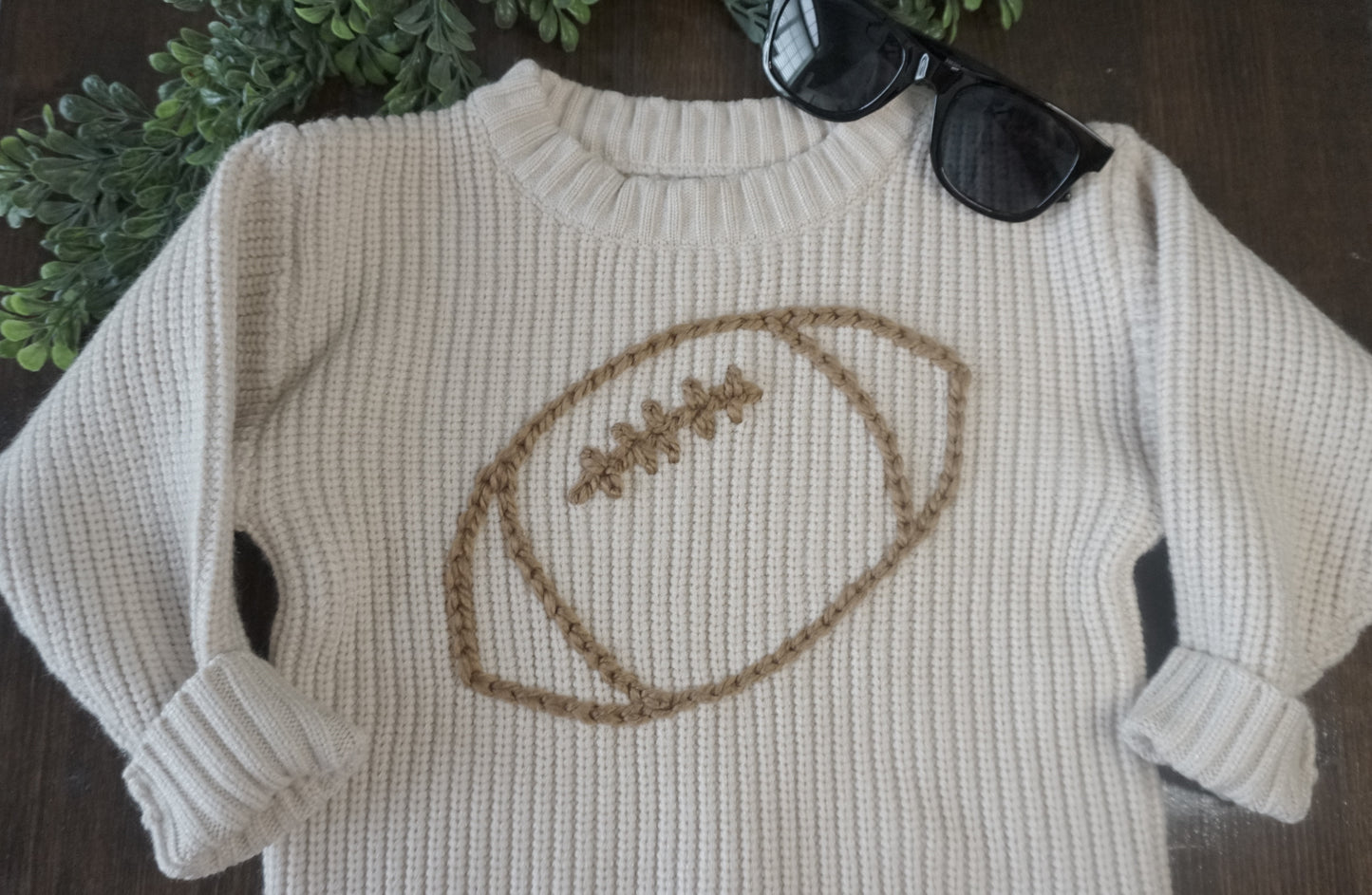 Personalized Sweater (cotton) - Football (filled or outlined)