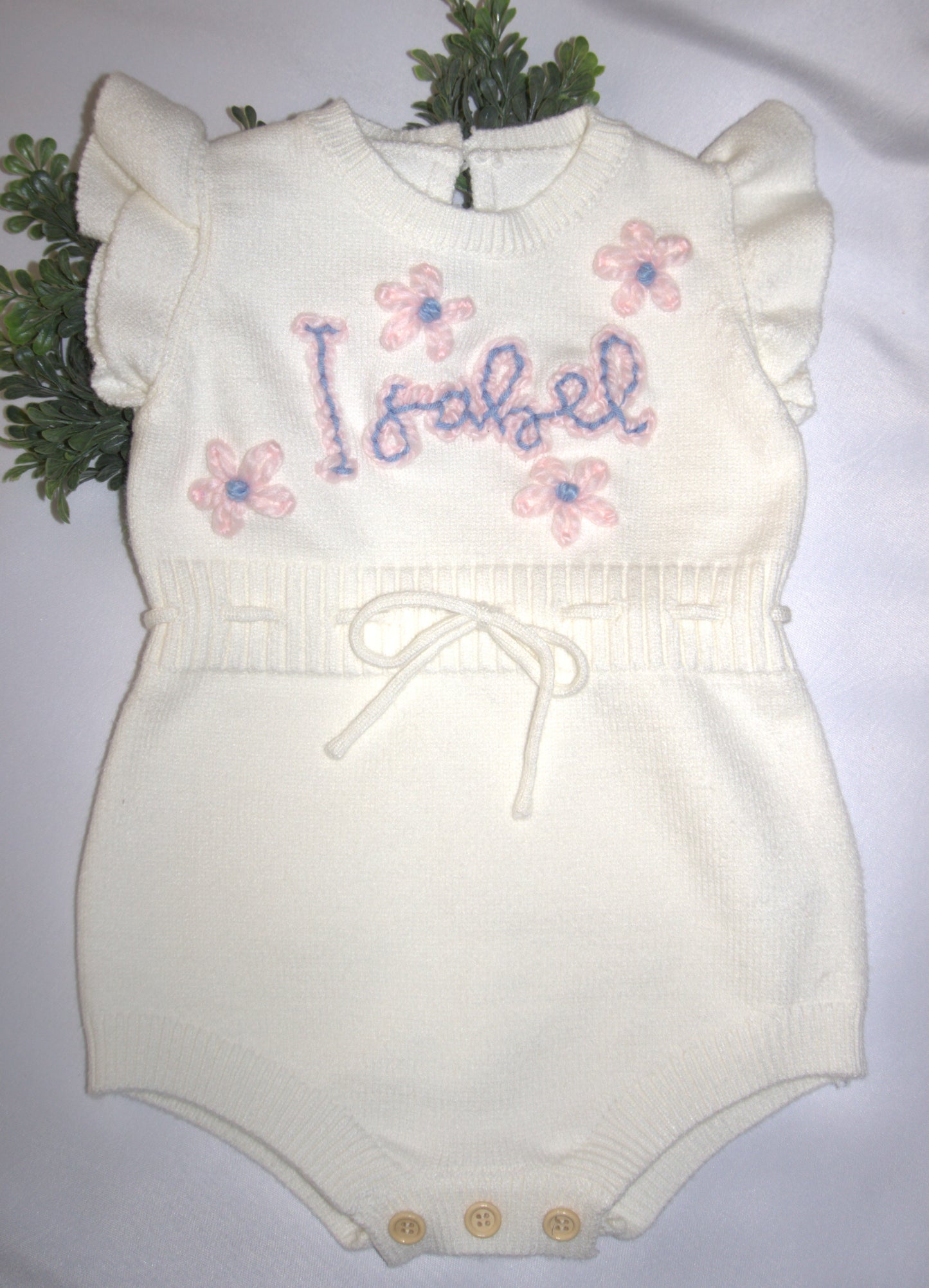 Personalized Onesie Spring/Summer Sweater Flying Sleeves (cotton) Name/Script (2 colors).