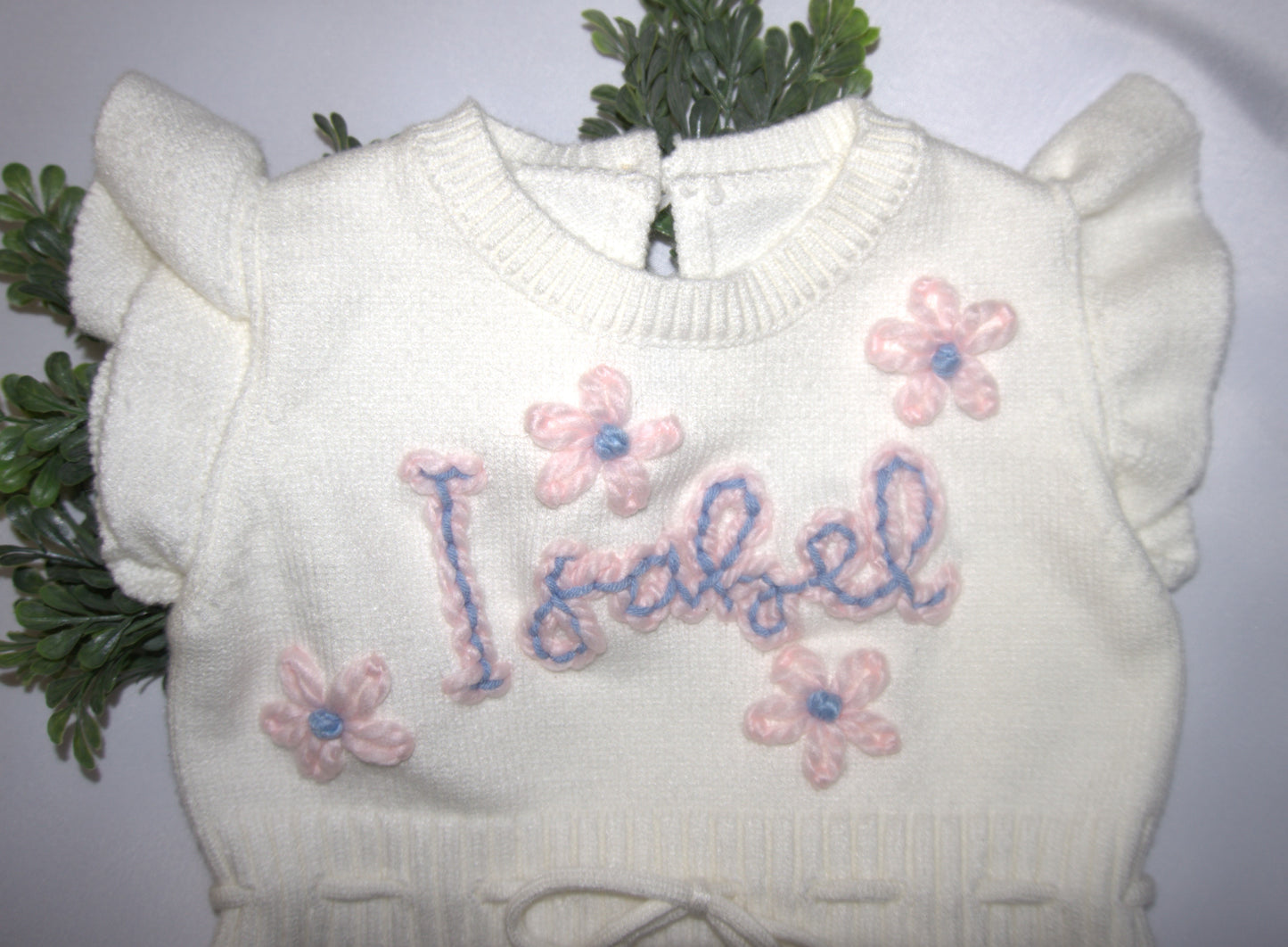 Personalized Onesie Spring/Summer Sweater Flying Sleeves (cotton) Name/Script (2 colors).