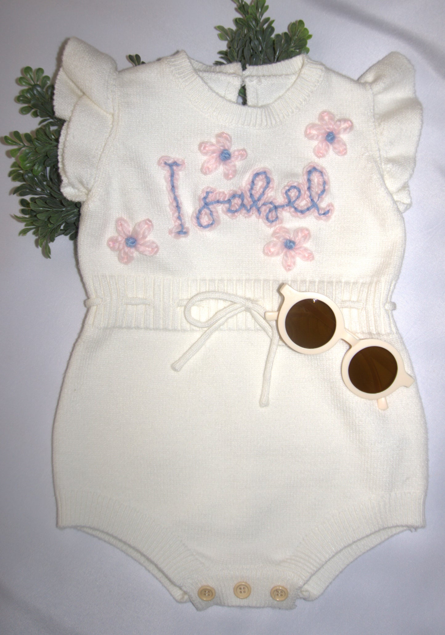 Personalized Onesie Spring/Summer Sweater Flying Sleeves (cotton) Name/Script (2 colors).