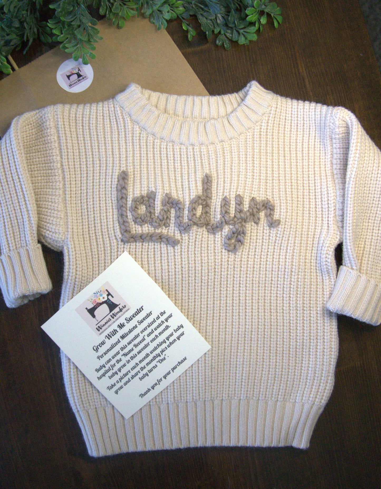 Grow with Me - Personalized Sweater (cotton) - Name/Script