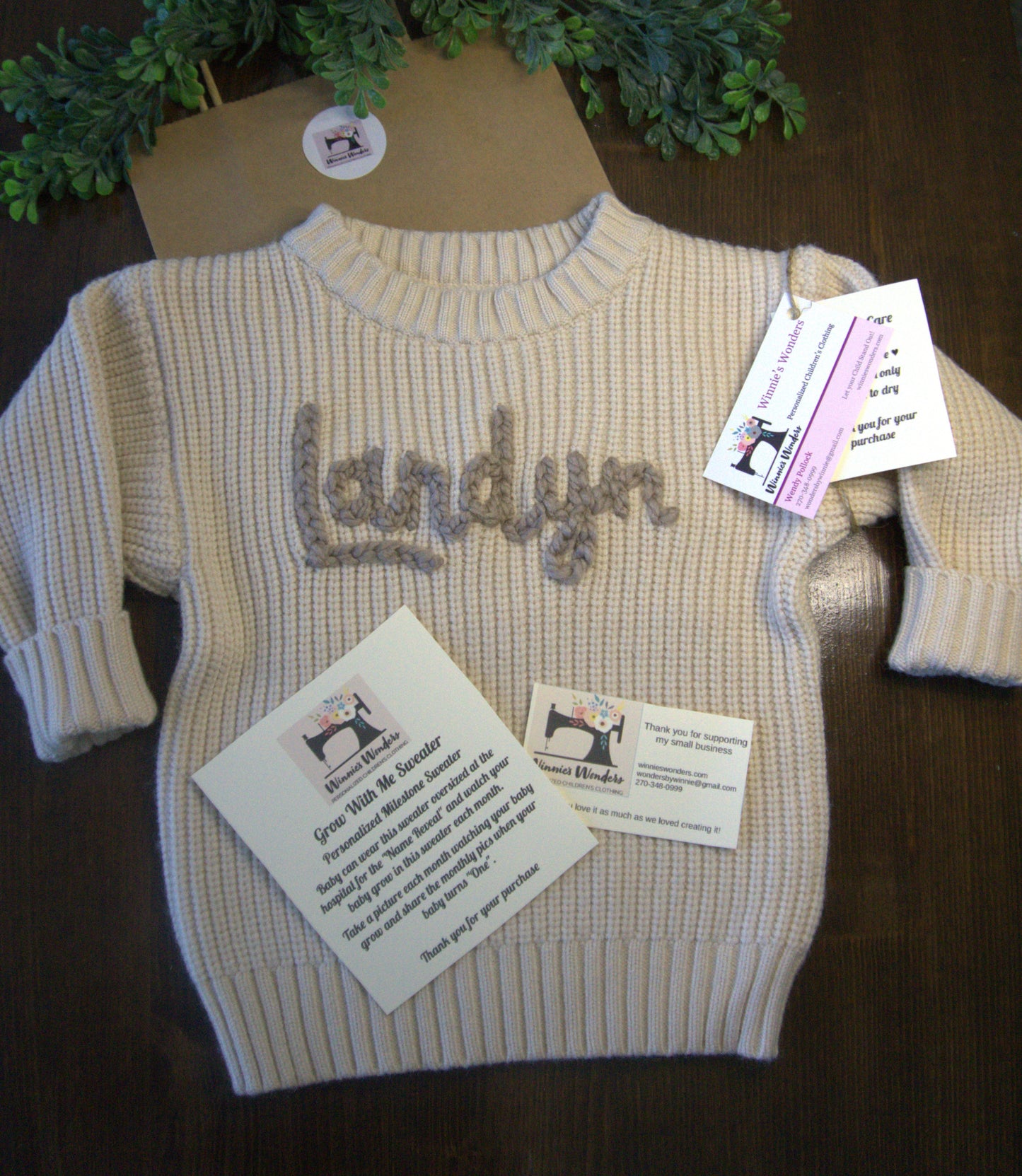 Grow with Me - Personalized Sweater (cotton) - Name/Script