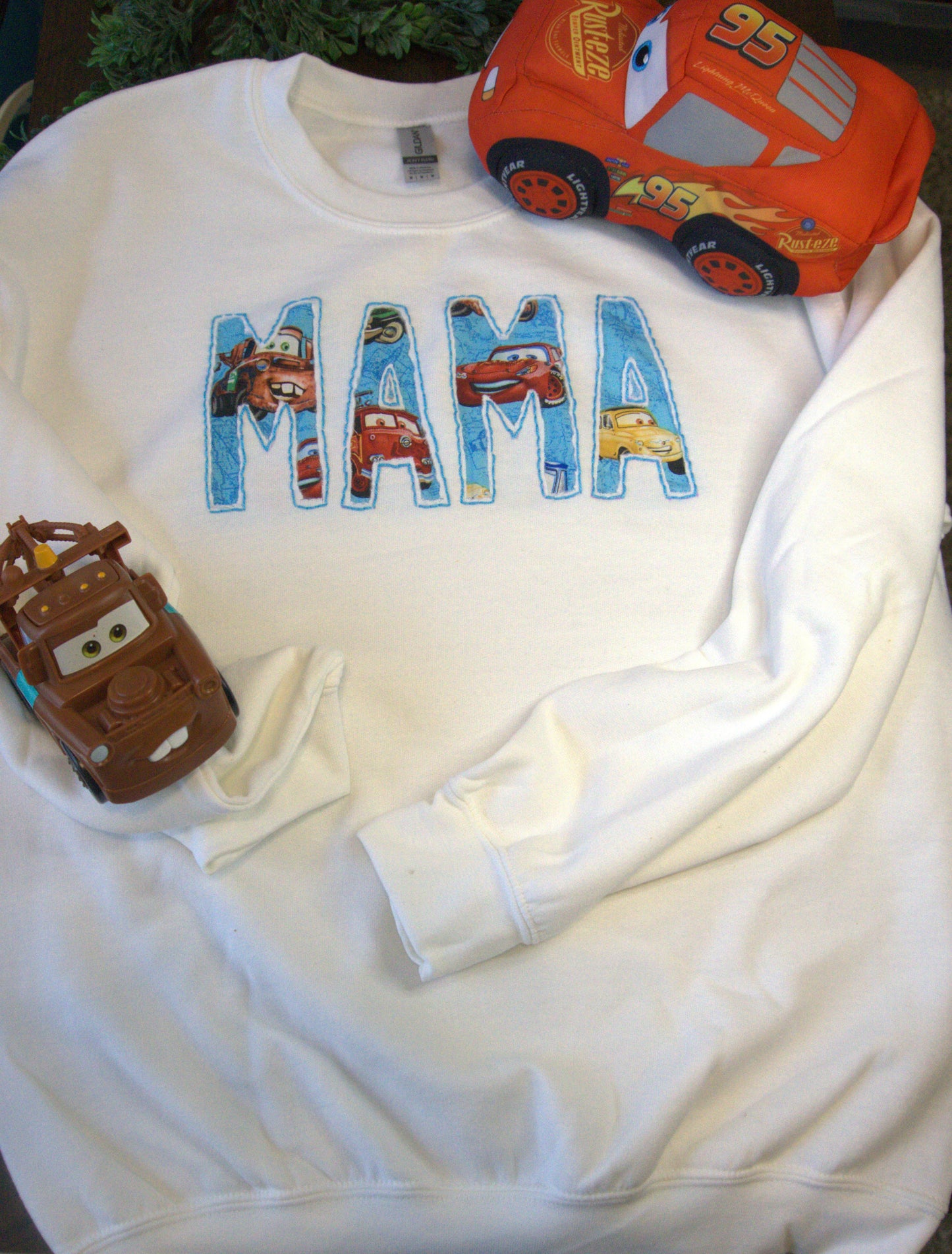 MAMA Sweatshirt - Customized Letters (Shown - Disney Cars)