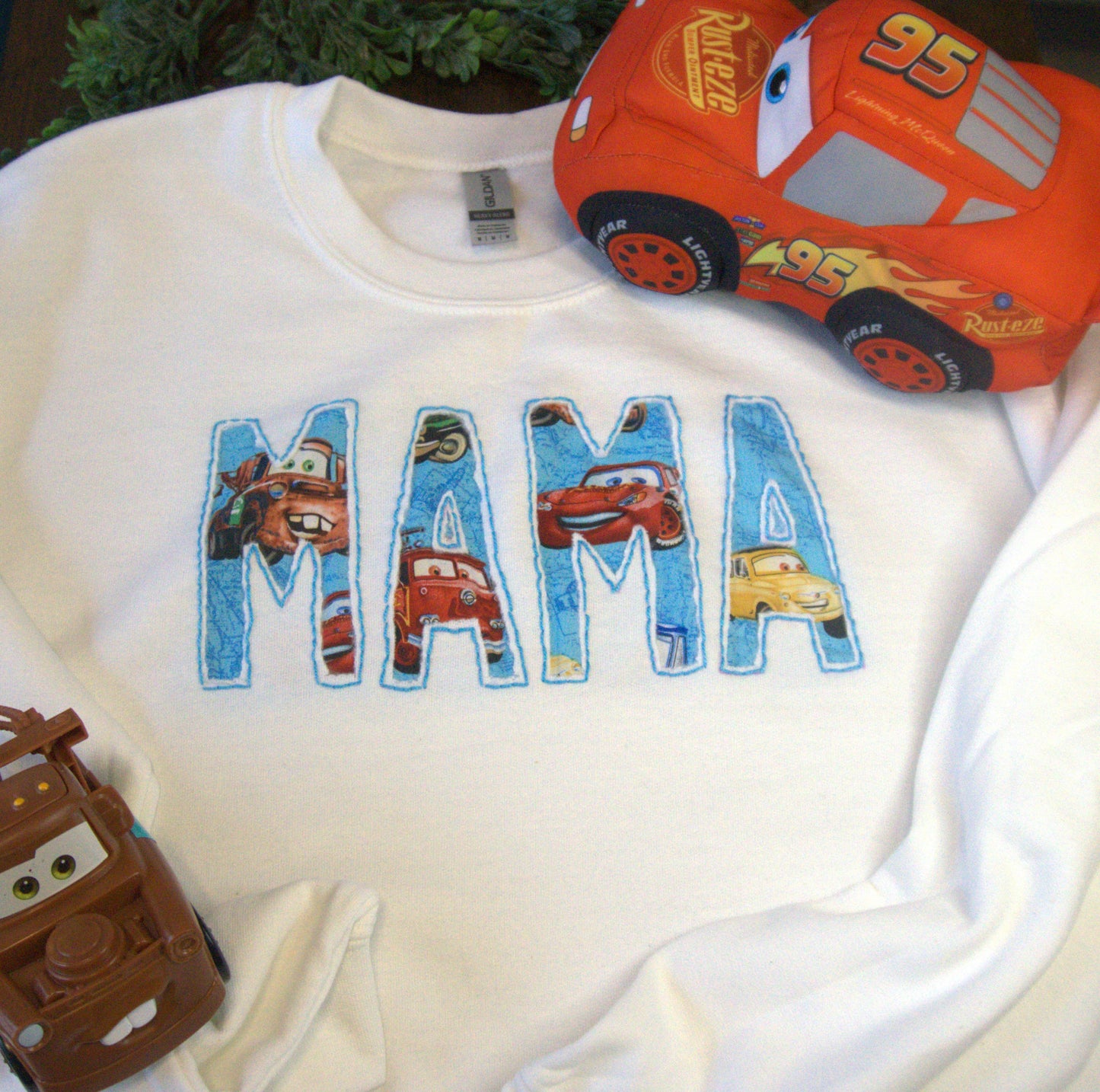 MAMA Sweatshirt - Customized Letters (Shown - Disney Cars)