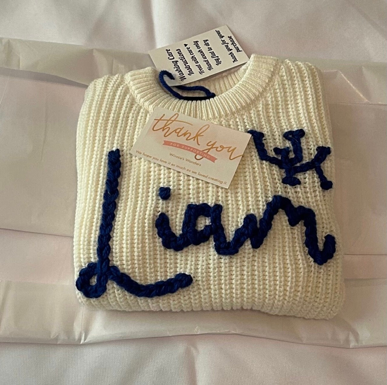 Personalized Sweater (cotton) - Name/Script with college logo if possible