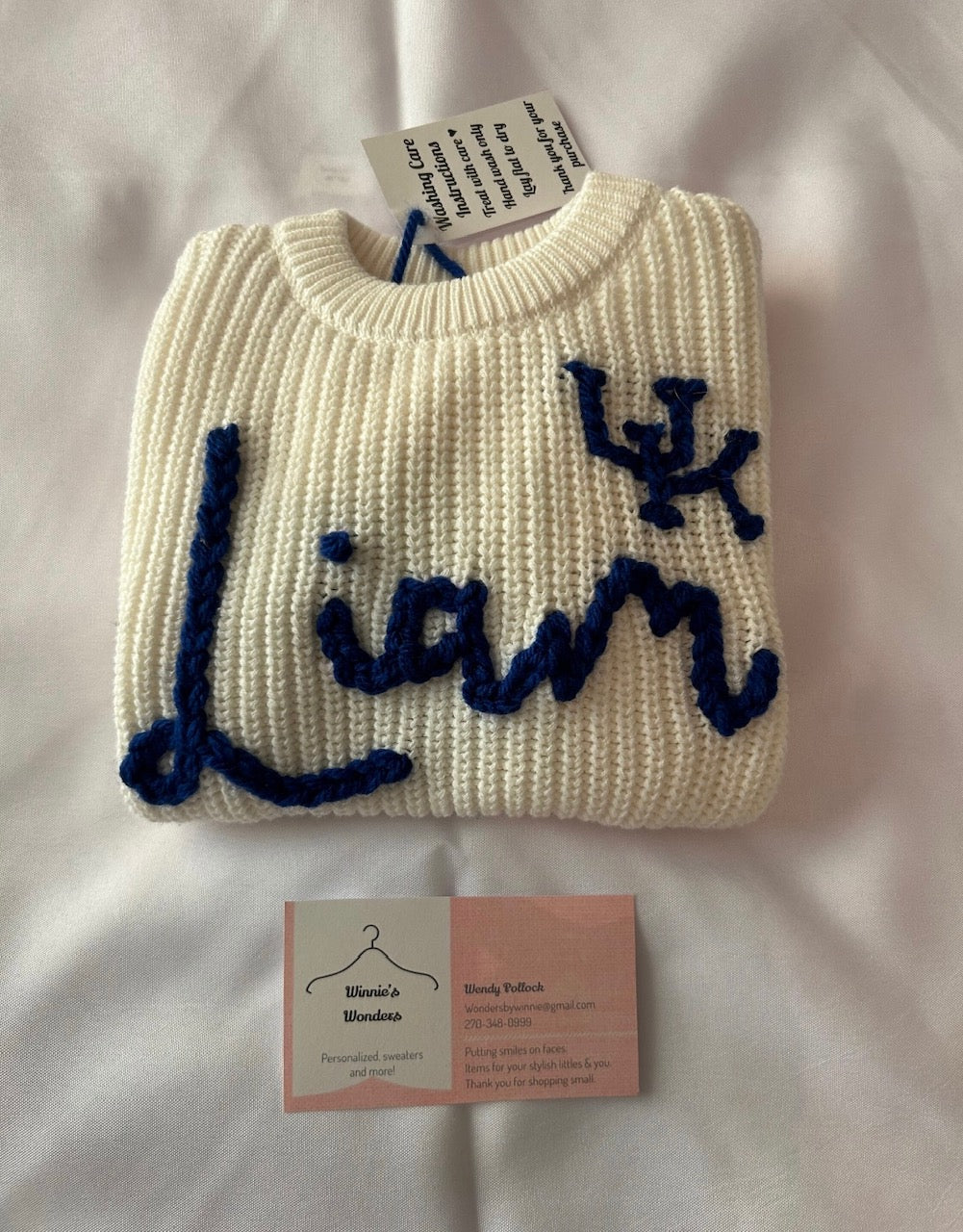 Personalized Sweater (cotton) - Name/Script with college logo if possible